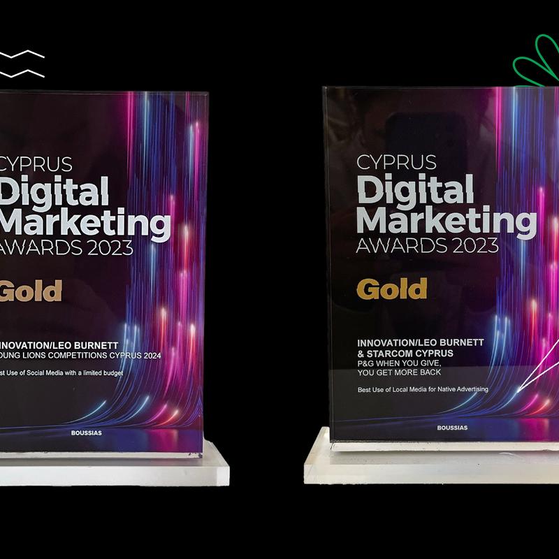 Big Ideas, Bigger Impact: Two Gold Wins at the Cyprus Digital Marketing Awards.